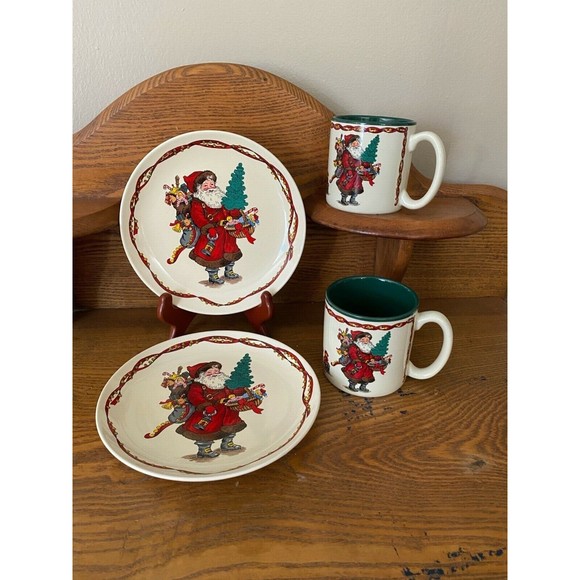 Vintage Kris Kringle Potpouri Press 1991 Dessert Plate and Mug, Made in Korea - Picture 7 of 7